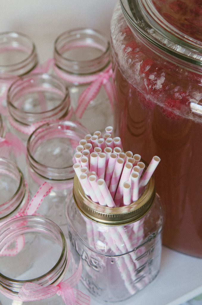 Pink Paper Straws for a Baby Shower