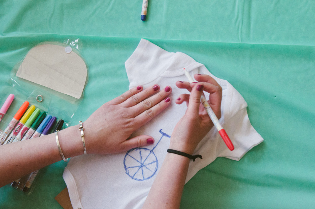 Puff Paint Baby Shower Onesies