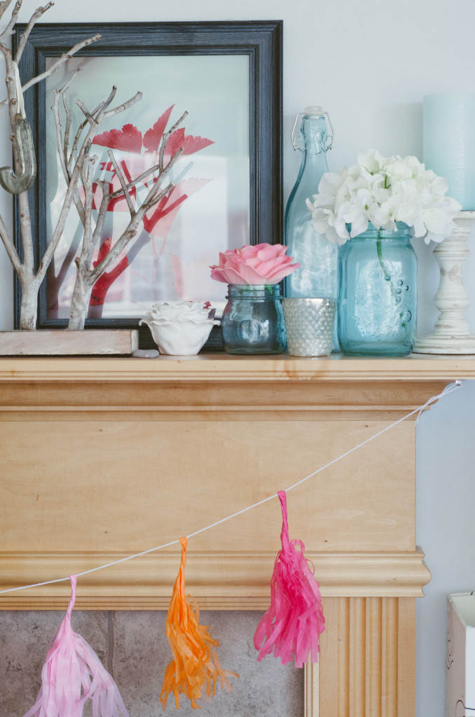 Spring Baby Shower Mantle Decorations